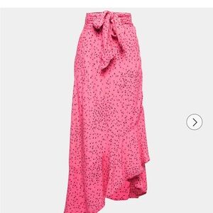 Ganni pink crepe wrap skirt size small